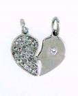 Ciondolo in argento 925%° cuore di zirconi P-2319